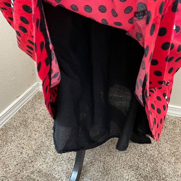 Bea & Dot Modcloth Dress Ladybug Polka Dot Sleevless V Neck Flare Retro Women XS - Picture 7 of 16
